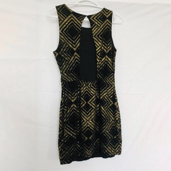 Black & Gold Sparkle Mini Dress - Picture 2 of 7